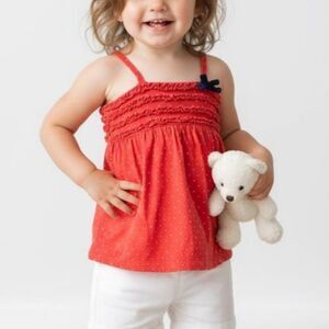 sz 2T Girls Red White & Blue Labor Day American Cotton Summer Halter Dress